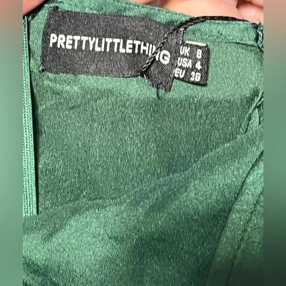 Emerald Green Strappy Satin Cowl Midi Dress size 4 adjustable straps slip dress - Picture 8 of 14